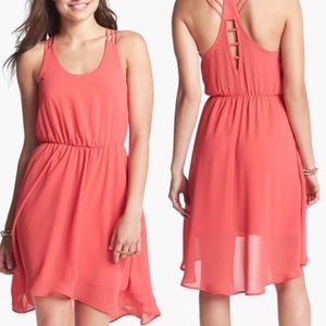 Lush NWOT High Low Strappy Racerback Dress - Black